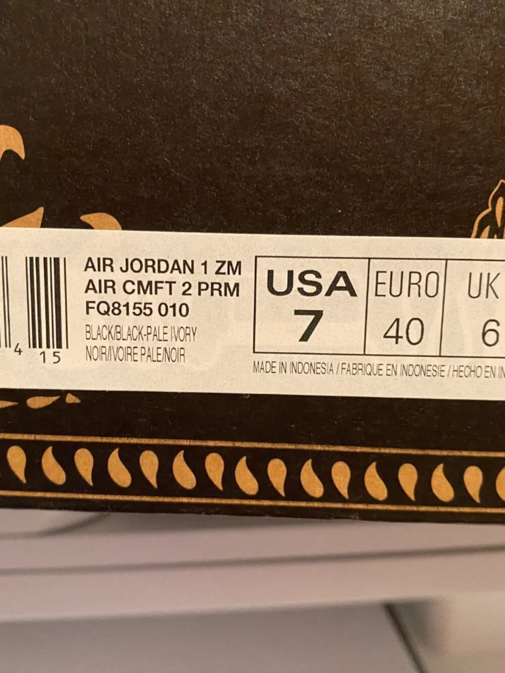 Nike Air Jordan 1 Zoom CMFT 2 Familia Dia de Muertos Mens 7, womens 8.5